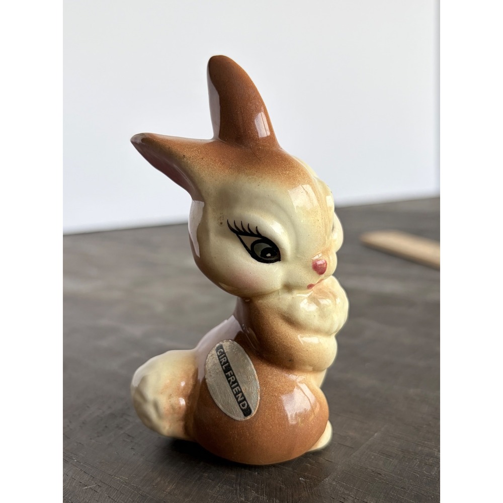 Vintage Walt Disney Miss Bunny Ceramic Figurine Thumper Girlfriend Bambi Rabbit